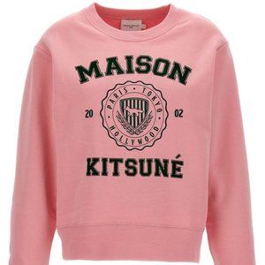 Maison Kitsuné Pink Hotel Olympia Edition Varsity Sweatshirt XS *Like New*